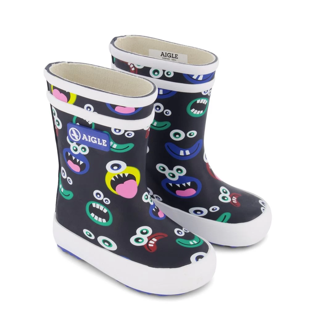 Aigle Baby Flac Theme Monstres Rain Boots Black 5 Aigle Baby Flac Theme Monstres Rain Boots Black - Image 3