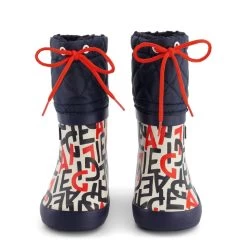 Aigle Giboulee Lined Branded Printed Rain Boots Navy -Bisgaard Store 1024x1024 1486
