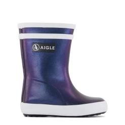 Aigle Lolly Pop Cosmos Rain Boots Metallic Navy Blue