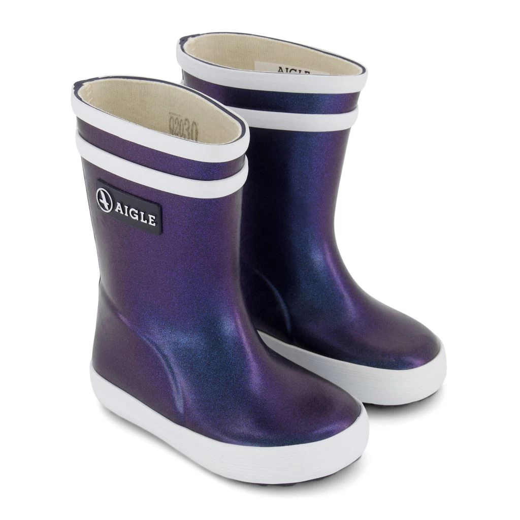Aigle Lolly Pop Cosmos Rain Boots Metallic Navy Blue 4 Aigle Lolly Pop Cosmos Rain Boots Metallic Navy Blue - Image 2