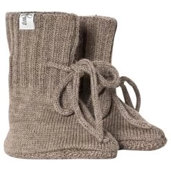 Knitted Booties Wood Brown
