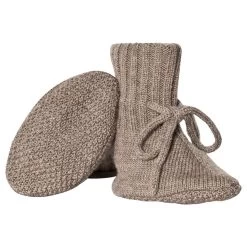 Knitted Booties Wood Brown -Bisgaard Store 1024x1024 1803