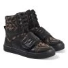 FENDI FF High Top Sneakers Brown