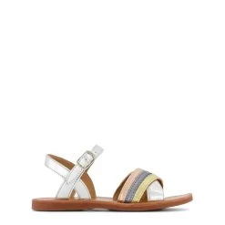 Plagette Lili Sandals Argent/Or/Blue