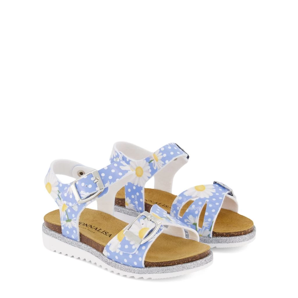 Monnalisa Daisy Sandals Blue 5 Monnalisa Daisy Sandals Blue - Image 3