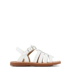 Plagette Strap Sandals White