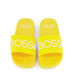 Boss Logo Slide Sandals Yellow -Bisgaard Store 1024x1024 843